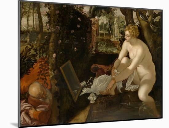 Susanna and the Elders, Ca 1555-Jacopo Tintoretto-Mounted Giclee Print