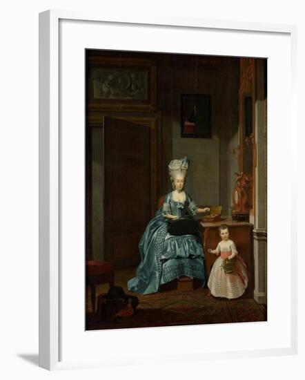 Susanna Van Collen Nee Mogge and Her Daughter-Hermanus Numan-Framed Art Print
