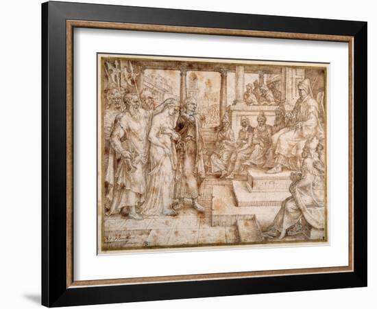 Susannah Accused by the Elders, 1562-Maerten van Heemskerck-Framed Giclee Print