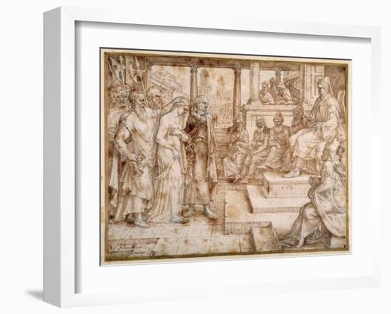 Susannah Accused by the Elders, 1562-Maerten van Heemskerck-Framed Giclee Print