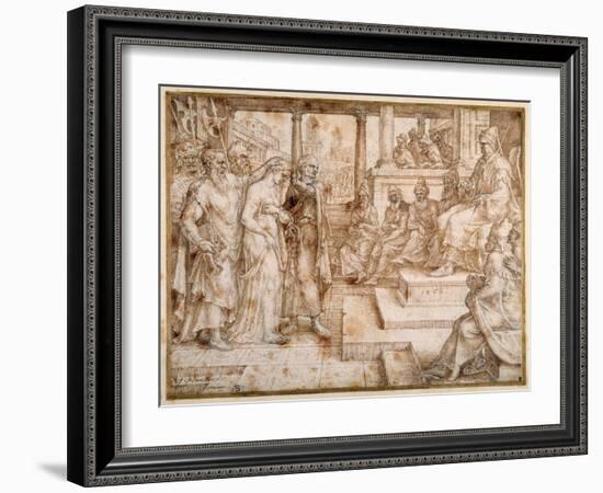 Susannah Accused by the Elders, 1562-Maerten van Heemskerck-Framed Giclee Print