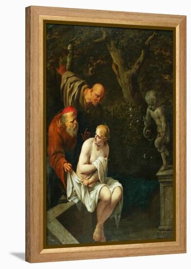 Susannah and the Elders (Oil on Copper)-Arnold Houbraken-Framed Premier Image Canvas