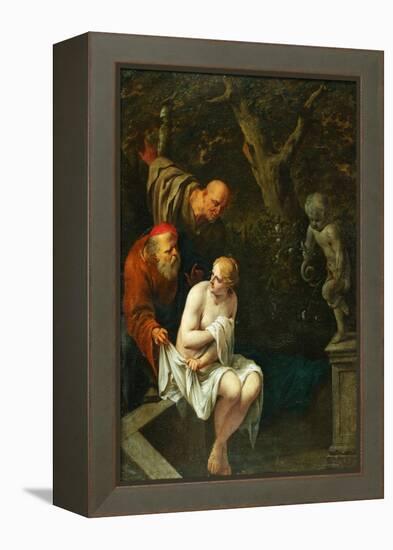 Susannah and the Elders (Oil on Copper)-Arnold Houbraken-Framed Premier Image Canvas