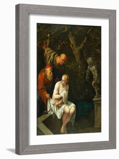 Susannah and the Elders (Oil on Copper)-Arnold Houbraken-Framed Giclee Print