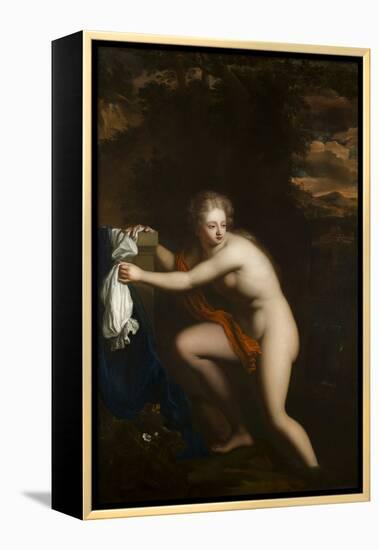 Susannah at her Bath, seventeenth century-null-Framed Premier Image Canvas