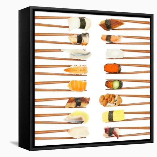 Sushi And Chopsticks-Rob Tek-Framed Stretched Canvas