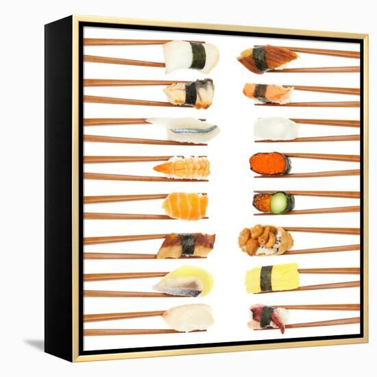 Sushi And Chopsticks-Rob Tek-Framed Stretched Canvas