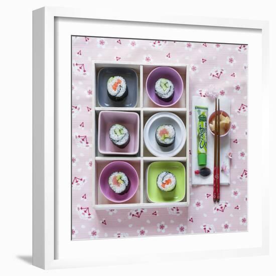 Sushi Box on Wood-C. Nidhoff-Lang-Framed Photographic Print