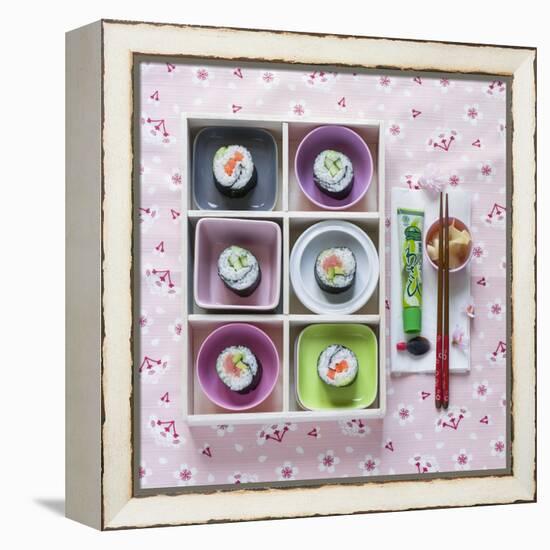 Sushi Box on Wood-C. Nidhoff-Lang-Framed Premier Image Canvas