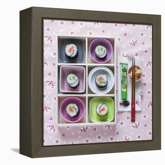 Sushi Box on Wood-C. Nidhoff-Lang-Framed Premier Image Canvas