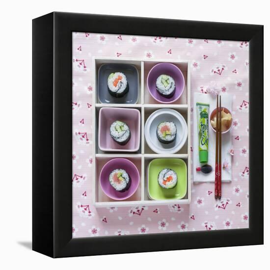 Sushi Box on Wood-C. Nidhoff-Lang-Framed Premier Image Canvas