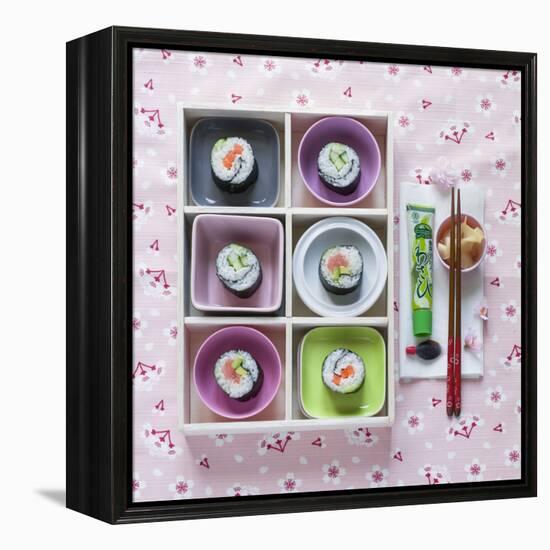 Sushi Box on Wood-C. Nidhoff-Lang-Framed Premier Image Canvas