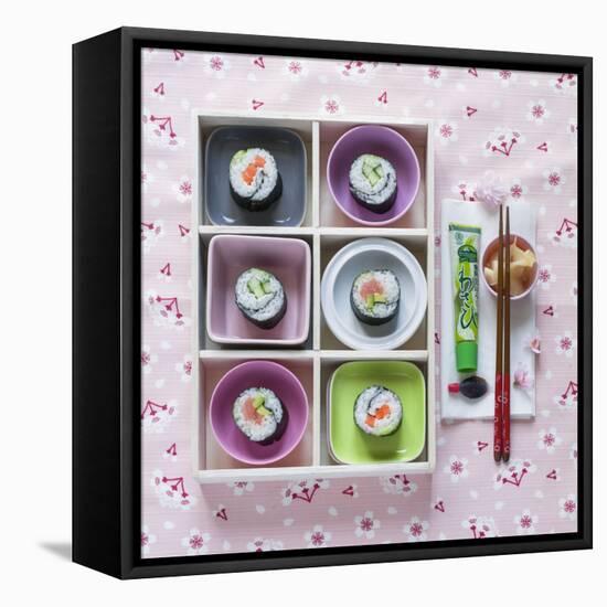 Sushi Box on Wood-C. Nidhoff-Lang-Framed Premier Image Canvas