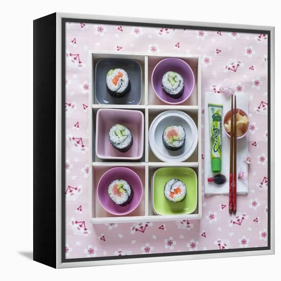 Sushi Box on Wood-C. Nidhoff-Lang-Framed Premier Image Canvas
