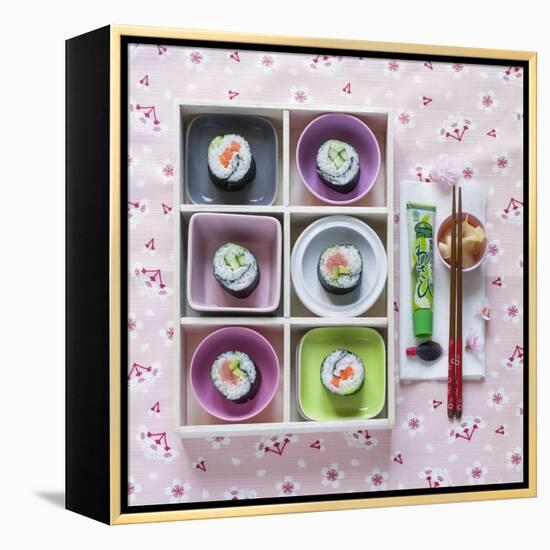 Sushi Box on Wood-C. Nidhoff-Lang-Framed Premier Image Canvas