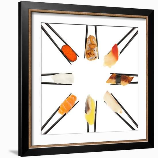 Sushi Circle-Rob Tek-Framed Premium Giclee Print