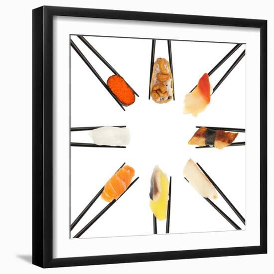 Sushi Circle-Rob Tek-Framed Premium Giclee Print