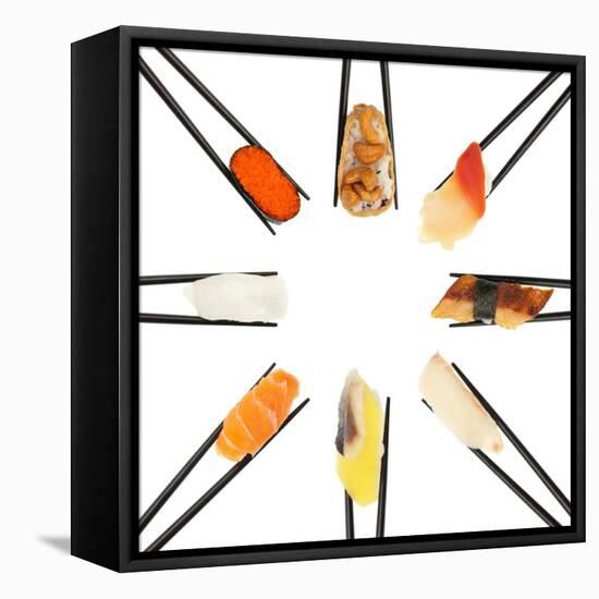 Sushi Circle-Rob Tek-Framed Stretched Canvas