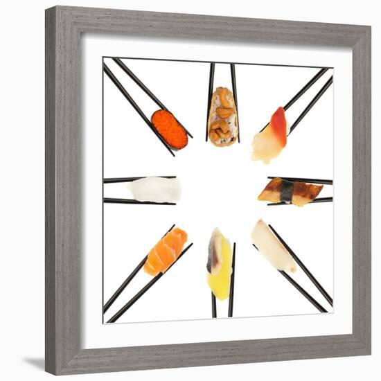 Sushi Circle-Rob Tek-Framed Art Print