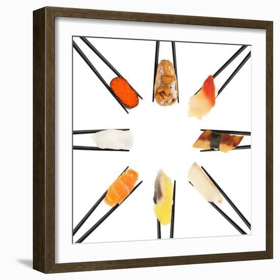 Sushi Circle-Rob Tek-Framed Art Print
