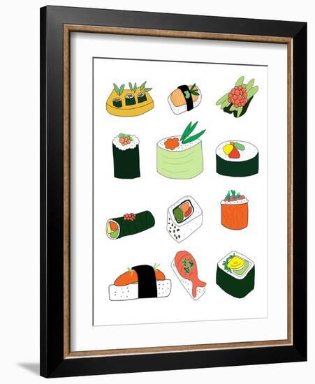 Sushi Set-Jan Weiss-Framed Art Print