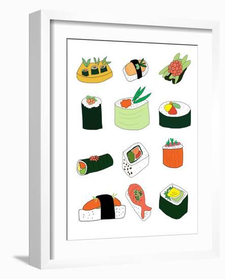 Sushi Set-Jan Weiss-Framed Art Print