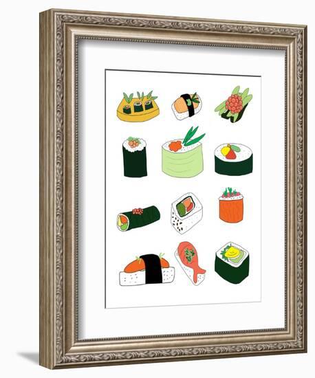 Sushi Set-Jan Weiss-Framed Premium Giclee Print