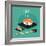 Sushi Time Poster. Funny Sushi on a Black Plate. Vector Illustration.-Serbinka-Framed Art Print