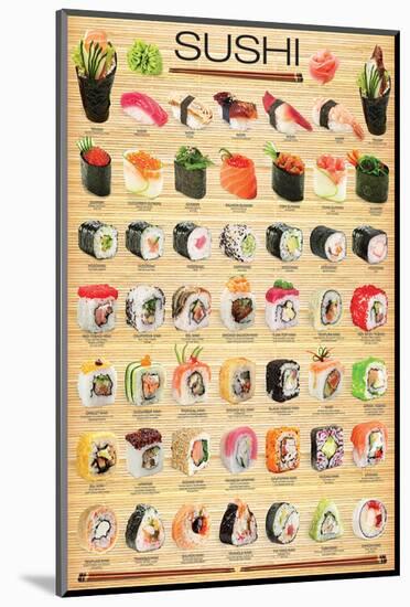 Sushi-null-Mounted Art Print