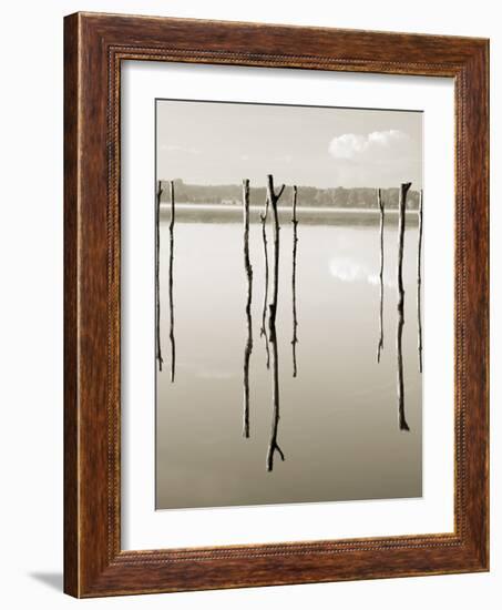 “Suspended in the Air” – Reflected in Water Remains of the Old Jetty on the-Nadia Isakova-Framed Photographic Print