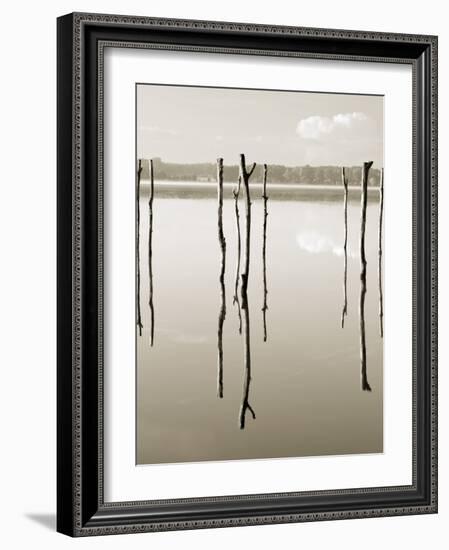 “Suspended in the Air” – Reflected in Water Remains of the Old Jetty on the-Nadia Isakova-Framed Photographic Print