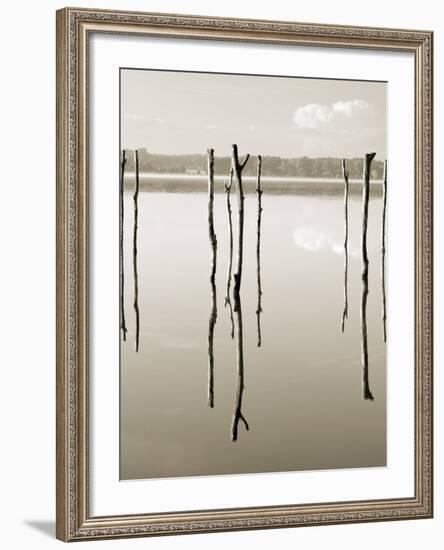 “Suspended in the Air” – Reflected in Water Remains of the Old Jetty on the-Nadia Isakova-Framed Photographic Print