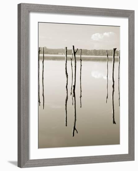 “Suspended in the Air” – Reflected in Water Remains of the Old Jetty on the-Nadia Isakova-Framed Photographic Print