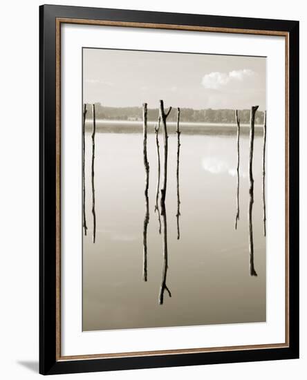 “Suspended in the Air” – Reflected in Water Remains of the Old Jetty on the-Nadia Isakova-Framed Photographic Print