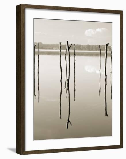 “Suspended in the Air” – Reflected in Water Remains of the Old Jetty on the-Nadia Isakova-Framed Photographic Print