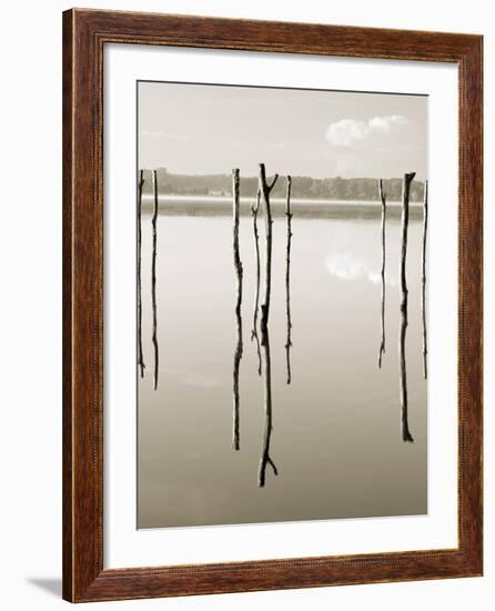 “Suspended in the Air” – Reflected in Water Remains of the Old Jetty on the-Nadia Isakova-Framed Photographic Print