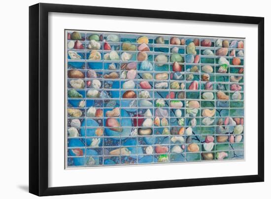 Suspended Pebbles, 2017 (W/C on Paper)-Liz Wright-Framed Giclee Print