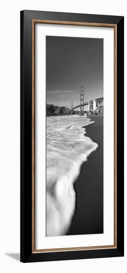 Suspension Bridge across a Bay, Golden Gate Bridge, San Francisco Bay, San Francisco-null-Framed Premium Photographic Print