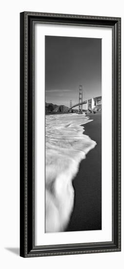 Suspension Bridge across a Bay, Golden Gate Bridge, San Francisco Bay, San Francisco-null-Framed Premium Photographic Print