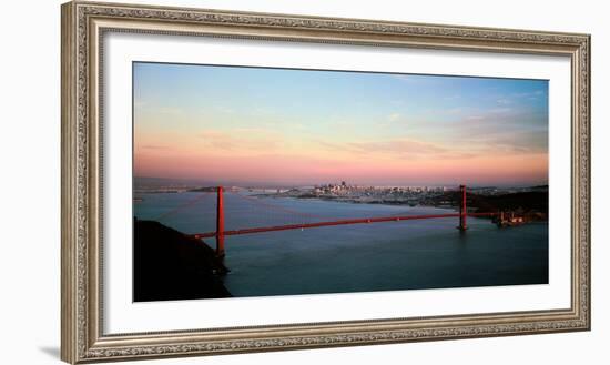 Suspension Bridge across a Bay, Golden Gate Bridge, San Francisco Bay, San Francisco-null-Framed Photographic Print