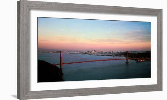 Suspension Bridge across a Bay, Golden Gate Bridge, San Francisco Bay, San Francisco-null-Framed Photographic Print