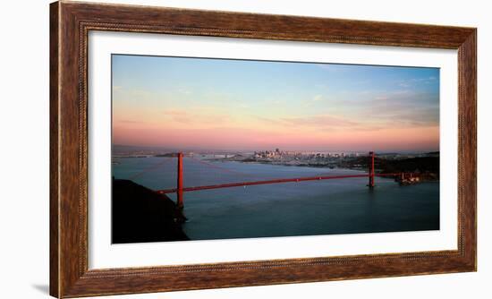 Suspension Bridge across a Bay, Golden Gate Bridge, San Francisco Bay, San Francisco-null-Framed Photographic Print