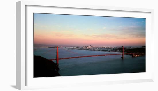 Suspension Bridge across a Bay, Golden Gate Bridge, San Francisco Bay, San Francisco-null-Framed Photographic Print