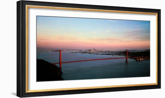 Suspension Bridge across a Bay, Golden Gate Bridge, San Francisco Bay, San Francisco-null-Framed Photographic Print