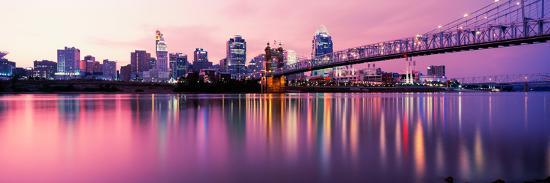 Suspension Bridge Across The Ohio River With Skyscrapers In The Background Cincinnati Ohio Usa Photographic Print Art Com