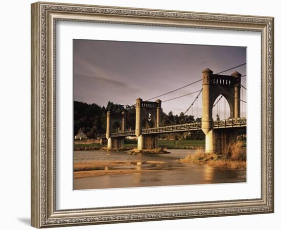 Suspension Bridge Across the River Loire, Langeais, Indre-Et-Loire, Centre, France-David Hughes-Framed Photographic Print