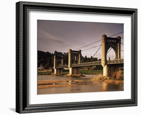 Suspension Bridge Across the River Loire, Langeais, Indre-Et-Loire, Centre, France-David Hughes-Framed Photographic Print