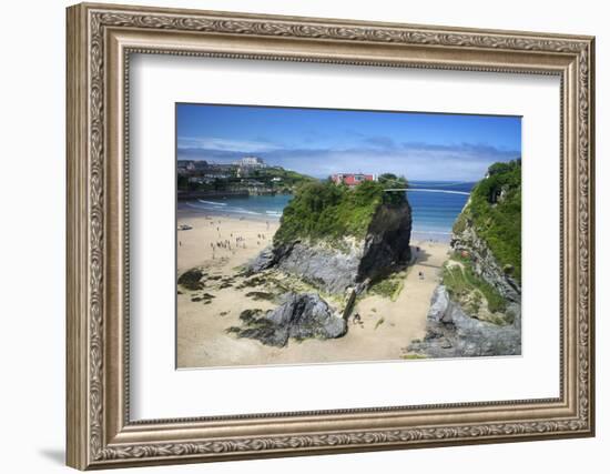 Suspension Bridge at Towan Beach, Newquay, Cornwall, England, United Kingdom, Europe-Rob Cousins-Framed Photographic Print