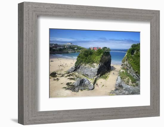 Suspension Bridge at Towan Beach, Newquay, Cornwall, England, United Kingdom, Europe-Rob Cousins-Framed Photographic Print