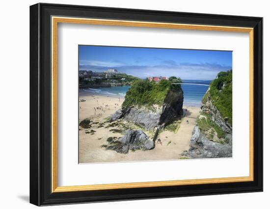 Suspension Bridge at Towan Beach, Newquay, Cornwall, England, United Kingdom, Europe-Rob Cousins-Framed Photographic Print